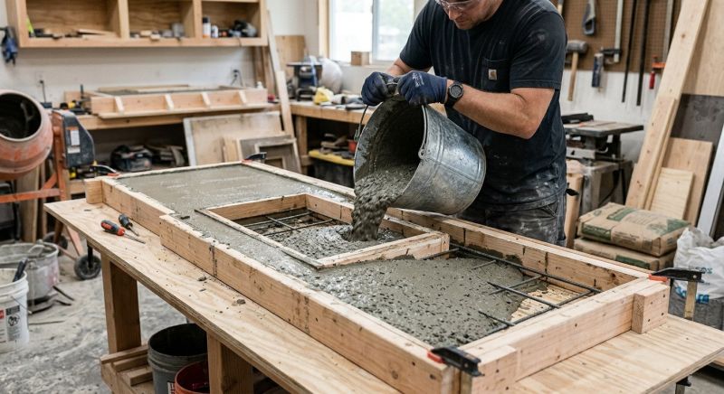 Cement Countertop Pouring in Marin County, CA