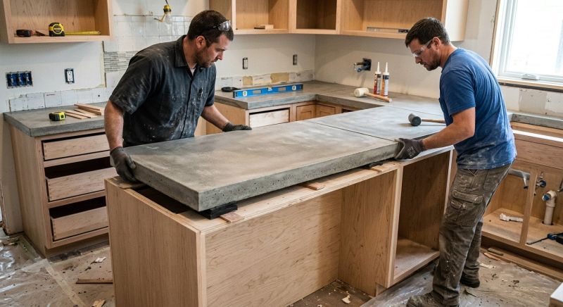 Cement Counter Installation in Sonoma County, CA