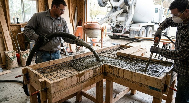 Concrete Countertop Pouring in Santa Rosa, CA