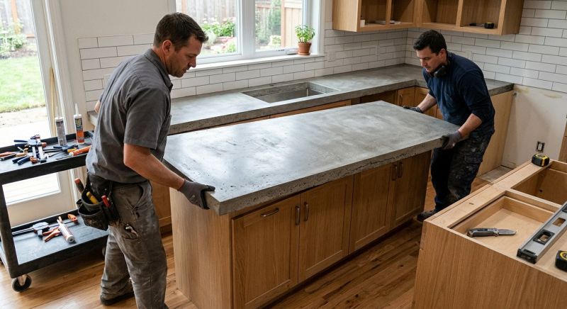 Poured Countertop Installation in Sonoma County, CA