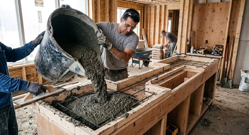 Poured Countertop Installation in Santa Rosa, CA